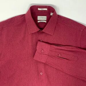 Lucky Brand Slim Fit Stretch Burgundy Men's Shirt‎ Size Medium